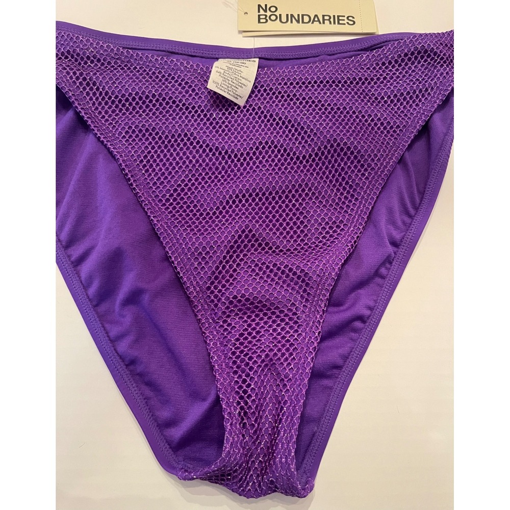 NWT No Boundaries Purple Fish Net Swim Bottoms Swimsuit Bottom Size XL 16-18‎ - Picture 2 of 7